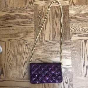 QUILTED PURPLE GOING OUT BAG